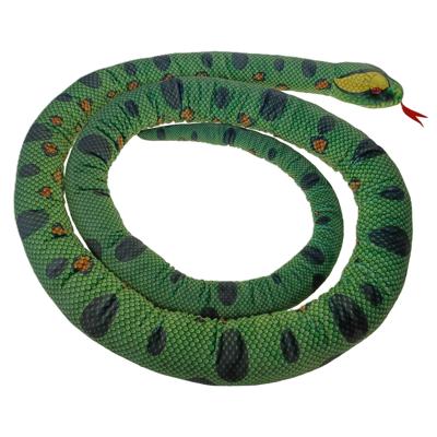 Cornelissen Anaconda slang knuffel - 300 cm - groen - slangen - pluche dierenknuffels
