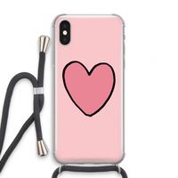 Hartje: iPhone XS Transparant Hoesje met koord