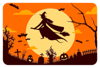 Vliegende heks halloween matten Vliegende heks halloween matten
