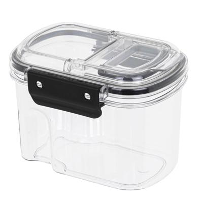 Voorraad bus - transparant - 700 ml - 14 x 11 x 10 cm - met deksel - voorraadbus/bakjes