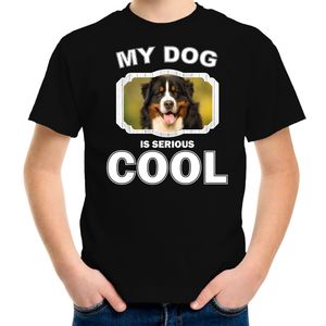 Honden liefhebber shirt Berner sennen my dog is serious cool zwart voor kinderen