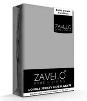Zavelo Double Jersey Hoeslaken Grijs-Lits-jumeaux (160x200 cm)