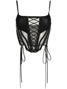 Monse haut bustier transparent à détail de laçage - Noir