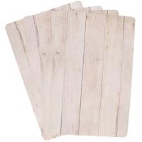4x cosy & trendy tafel placemats - beige- houten planken print - pvc - 44 x 28 cm - onderleggers