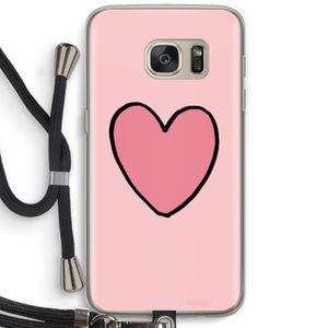 Hartje: Samsung Galaxy S7 Transparant Hoesje met koord