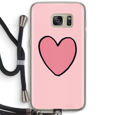 Hartje: Samsung Galaxy S7 Transparant Hoesje met koord