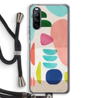 Bold Rounded Shapes: Sony Sony Xperia 10 III Transparant Hoesje met koord