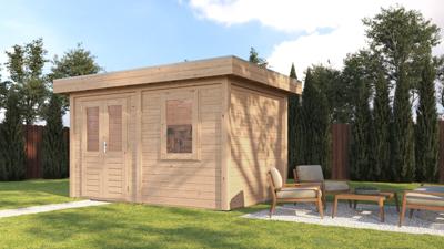 Lugarde Select Modern tuinhuis Breda 388x250cm - Onbehandeld- Plat dak- - Lugarde Select