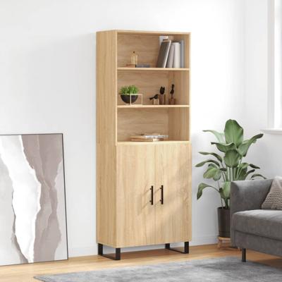 Hoge kast 69,5x34x180 cm bewerkt hout sonoma eikenkleurig