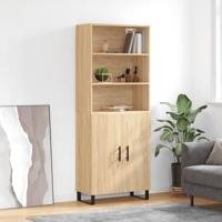 Hoge kast 69,5x34x180 cm bewerkt hout sonoma eikenkleurig