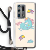 Vliegende eenhoorn: Huawei P40 Pro Plus Transparant Hoesje met koord