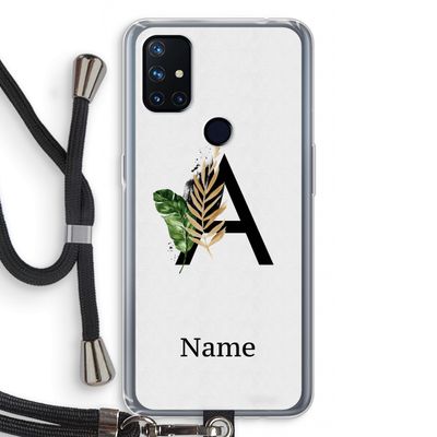 Charcoal Flora: OnePlus Nord N10 5G Transparant Hoesje met koord