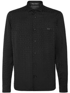 Philipp Plein monogram-jacquard button-up shirt - Noir