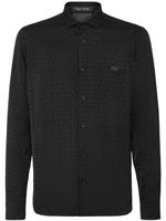 Philipp Plein chemise boutonnée à motif monogrammé en jacquard - Noir