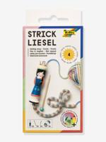 Breiset met wol, breinaald en borduurnaald FOLIA blauw