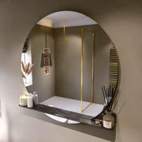 MONDIAZ SPOT spiegel rond 120cm met Spiegelplanchet kleur Lava. MONDIAZ SPOT spiegel rond 120cm met Spiegelplanchet kleur Lava.
