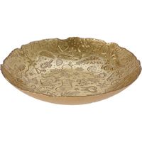 Glazen decoratie schaal/fruitschaal goud rond D40 x H7 cm   -