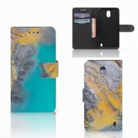 Nokia 2 | Bookcase | Marble Blue Gold