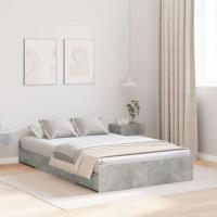 Opbergbedframe met lade Betongrijs 120 x 190 cm Bewerkt hout