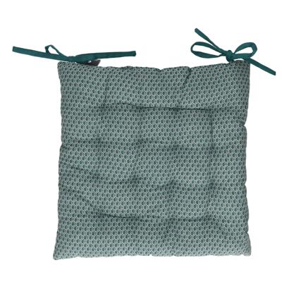 Atmosphera Stoelkussen - petrol - katoen - 36 x 36 x 4 cm - wicker zitkussen