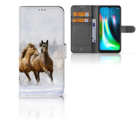 Motorola Moto G9 Play | E7 Plus Telefoonhoesje met Pasjes Paarden
