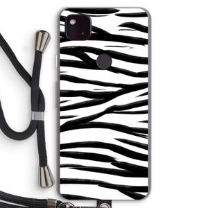 Zebra pattern: Pixel 4a 5G Transparant Hoesje met koord