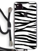 Zebra pattern: Pixel 4a 5G Transparant Hoesje met koord