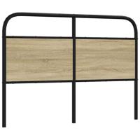 Hoofdbord 120 cm staal en bewerkt hout sonoma eikenkleurig