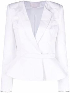 Genny blazer boutonné à ourlet péplum - Blanc