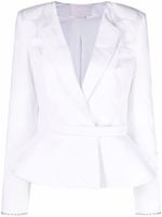 Genny blazer boutonné à ourlet péplum - Blanc