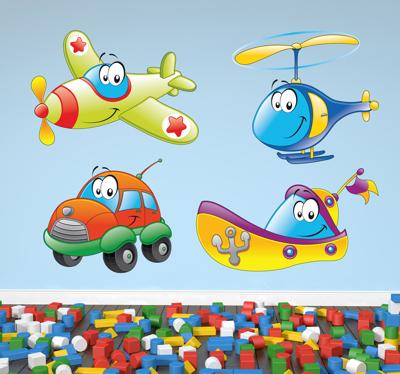 Stickers transport vervoer tekeningen