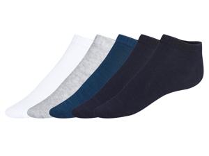 LIVERGY 5 paar heren enkelsokken (Blauw/wit/grijs, 39-42)