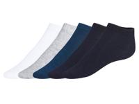 LIVERGY 5 paar heren enkelsokken (Blauw/wit/grijs, 39-42)