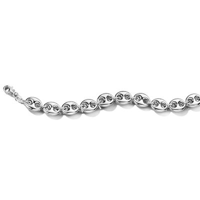 Armband Koffieboon zilver 9,5 mm 17-19 cm