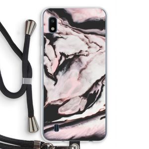 Roze stroom: Samsung Galaxy A10 Transparant Hoesje met koord