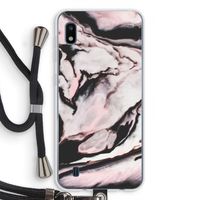 Roze stroom: Samsung Galaxy A10 Transparant Hoesje met koord