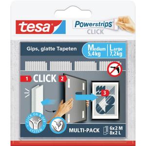 tesa Powerstrips CLICK 6x 2, 8x 2 Large Inhoud: 14 paar