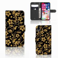 Apple iPhone Xr Hoesje Gouden Bloemen Apple iPhone Xr Hoesje Gouden Bloemen