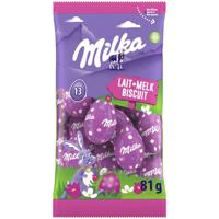 Milka paaseitjes, 81 g, biscuit melk