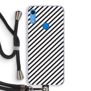 Strepen zwart-wit: Huawei Y6s Transparant Hoesje met koord