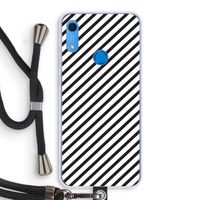 Strepen zwart-wit: Huawei Y6s Transparant Hoesje met koord