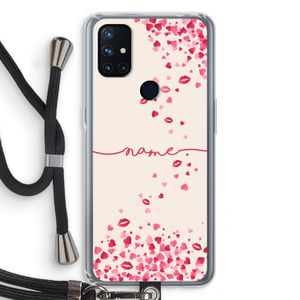 Hartjes en kusjes: OnePlus Nord N10 5G Transparant Hoesje met koord