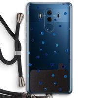 Blauwe stippen: Huawei Mate 10 Pro Transparant Hoesje met koord