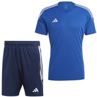 adidas Tiro 23 League Trainingsset Blauw Donkerblauw Wit - thumbnail