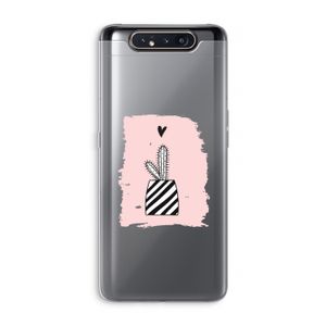 Zwart-wit cactus: Samsung Galaxy A80 Transparant Hoesje
