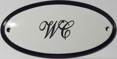 Deurbord emaille ovaal WC