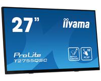 Iiyama ProLite T2755QSC-B1 Touchscreen monitor Energielabel: D (A - G) 68.6 cm (27 inch) 2560 x 1440 Pixel 16:9 5 ms HDMI, DisplayPort, Audio-Line-out, USB 3.2 - thumbnail