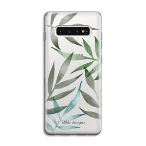 Tropical watercolor leaves: Samsung Galaxy S10 4G Transparant Hoesje