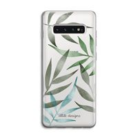 Tropical watercolor leaves: Samsung Galaxy S10 4G Transparant Hoesje