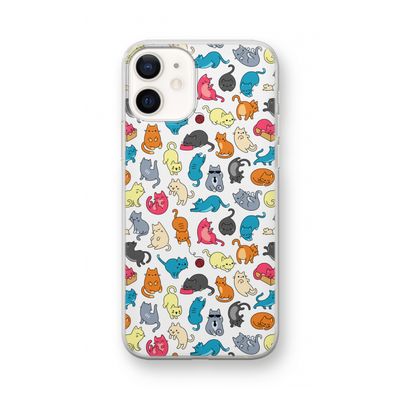 Kleurrijke katten: iPhone 12 mini Transparant Hoesje